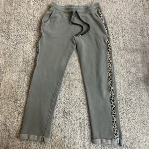 Sundry Women's Pants Sz 0 Gray Animal Print Jogger Sweatpants Lounge Drawstring